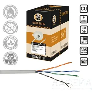 Евкабель U/UTP Cat5е PVC нг(А)-LSLTx4х2х0,51 24AW